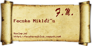 Fecske Miklós névjegykártya