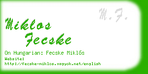 miklos fecske business card